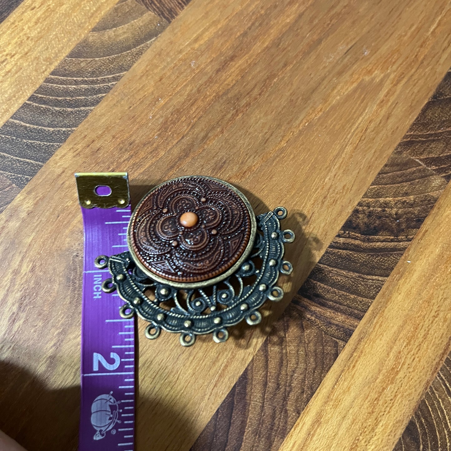 Artsy Brown and Gold Oversized Clip On Earrings