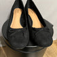 clarks womens shoes 7.5 m Black Bow Round Toe Suede Low Heel Career Shoes