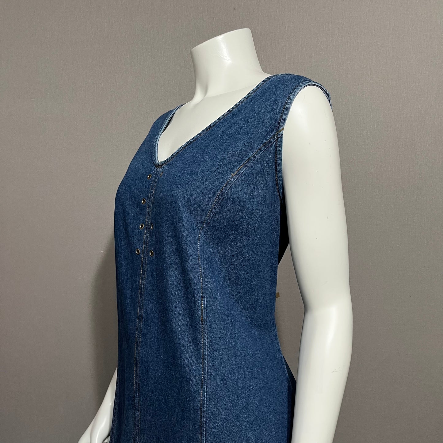 Expressions Denim With Split MIDI Dress Sz-1X