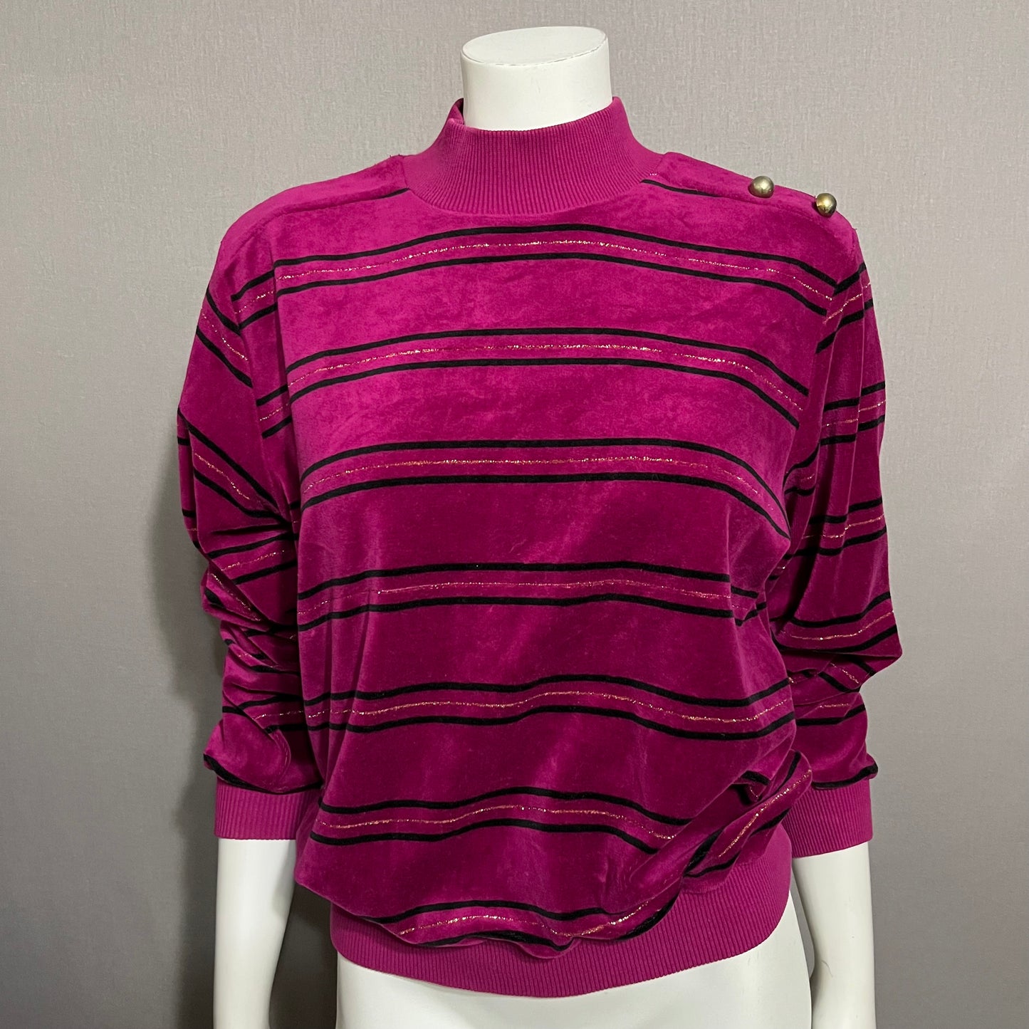 Vintage Fuchsia Striped Sweater Sz-Sm petite