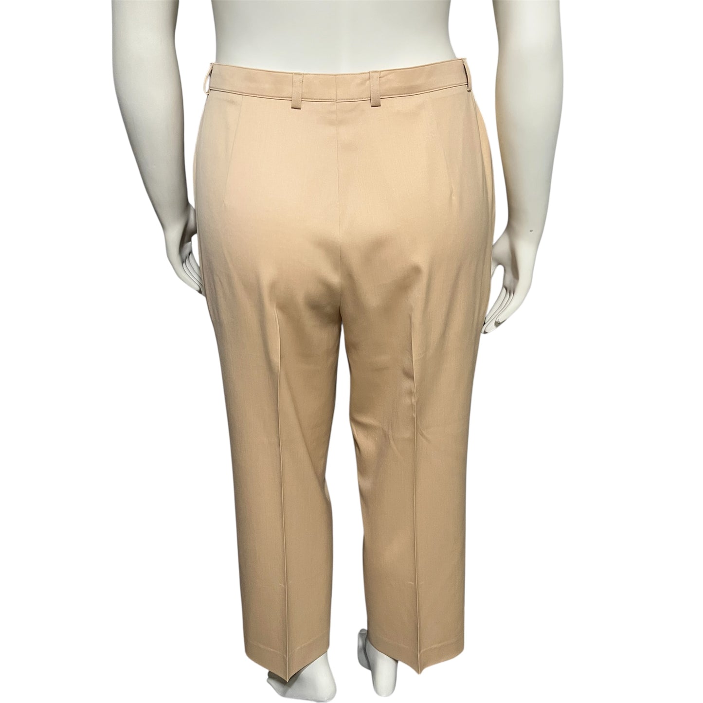 Escada Beige Wool Pleated Career Blend Pants Sz-14