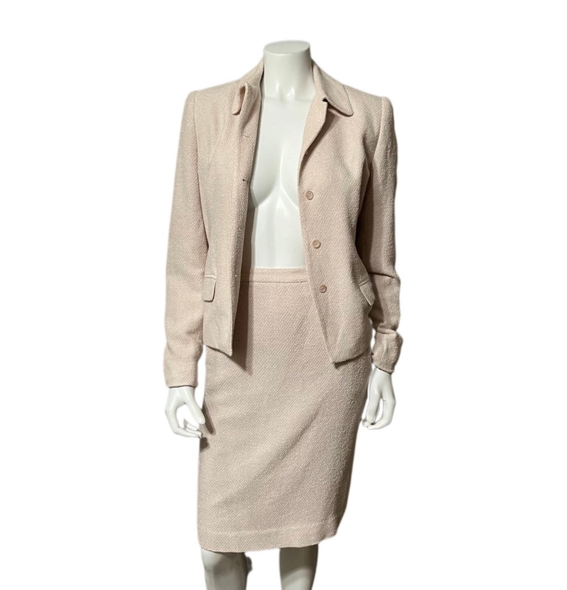Vintage Rena Rowan Blush Pink Textured 2 Pc Set Sz-8