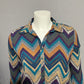 dressbarn Multicolor Chevron Button Down Shirt