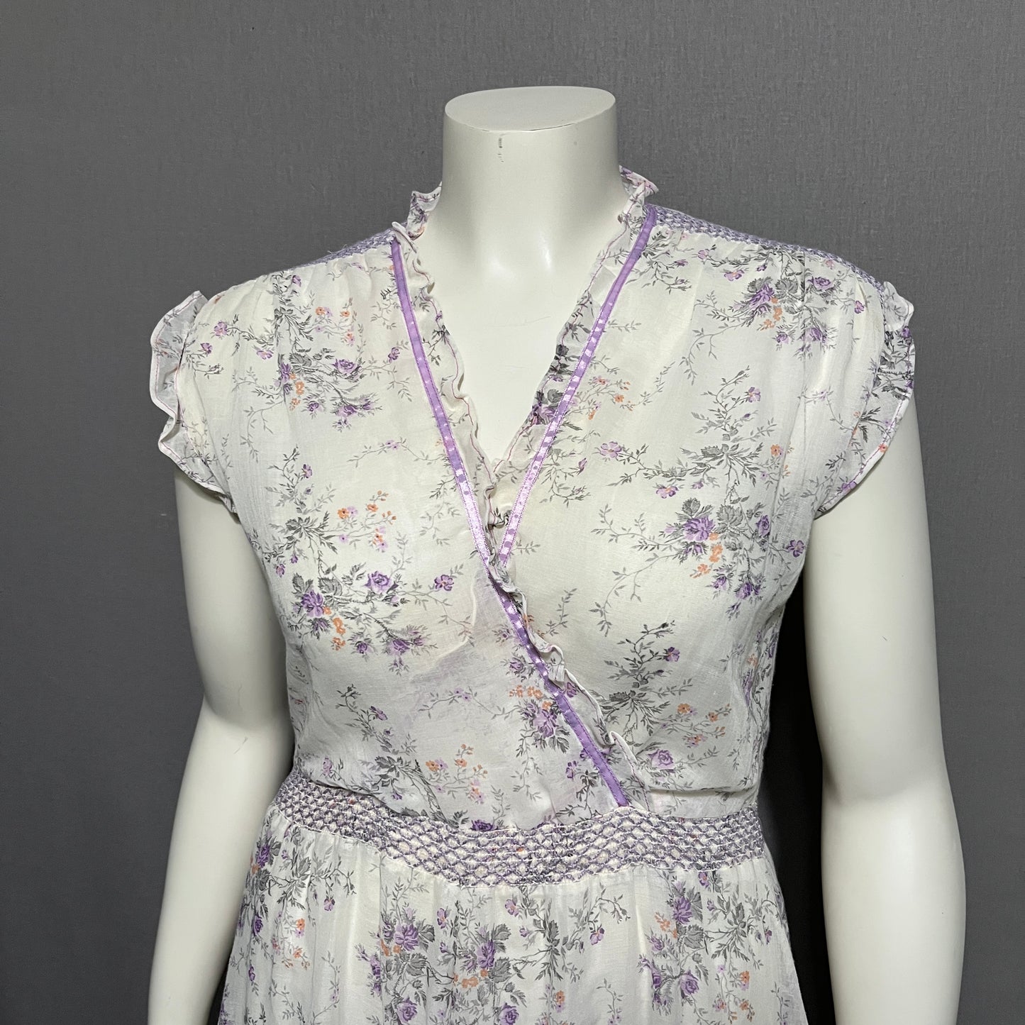 Floral Wrap Dress with Purple Accents