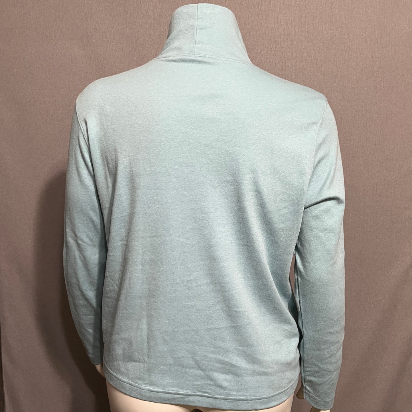 Lands' End Soft Blue Petite 100% Cotton Turtleneck Sz-14/16