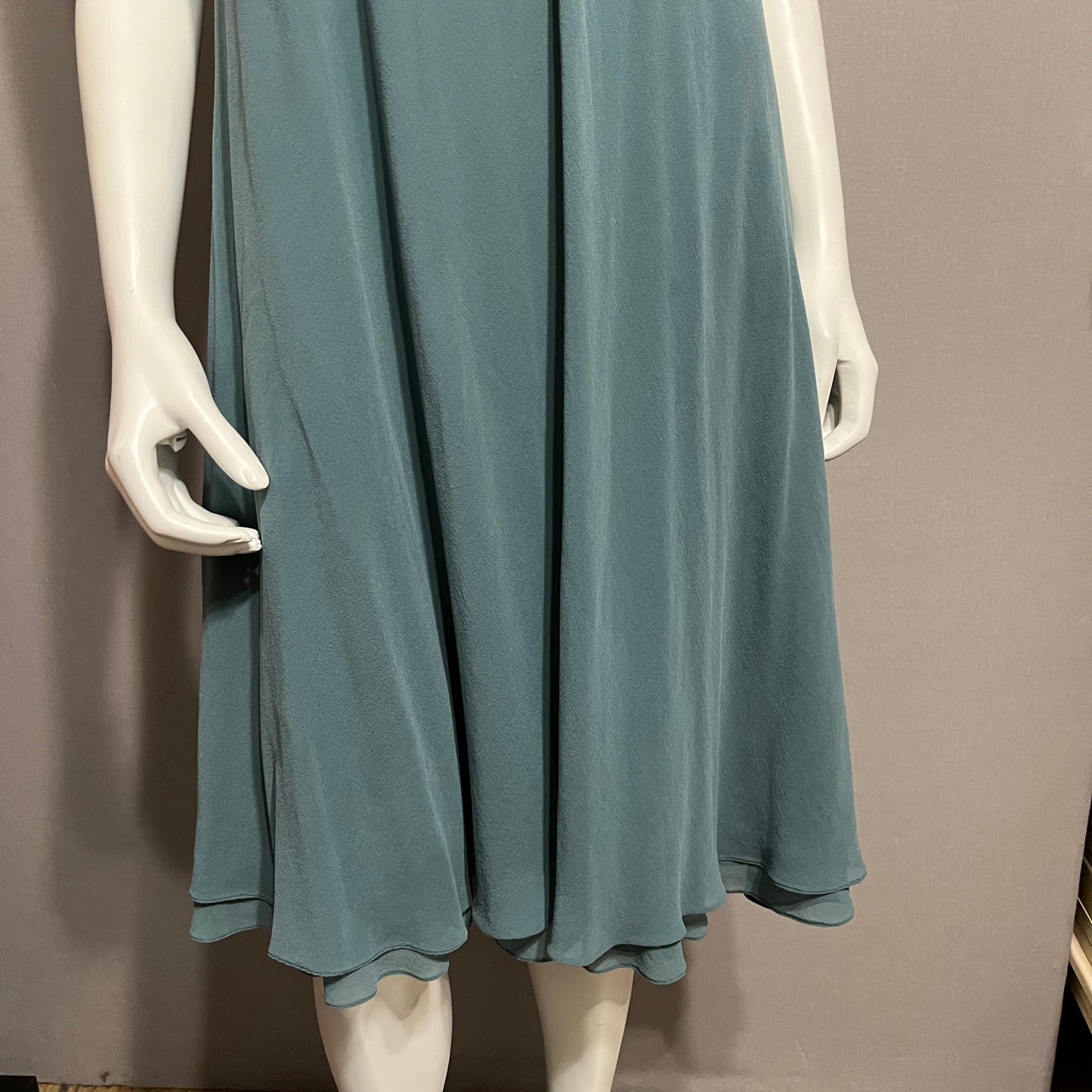 Eileen Fisher Mint Green Silk Flowy Dress Sz-Medium