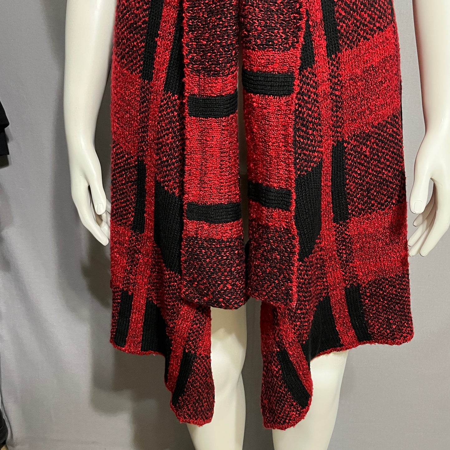 Joseph A Red and Black Knit Cardigan Sz-Large