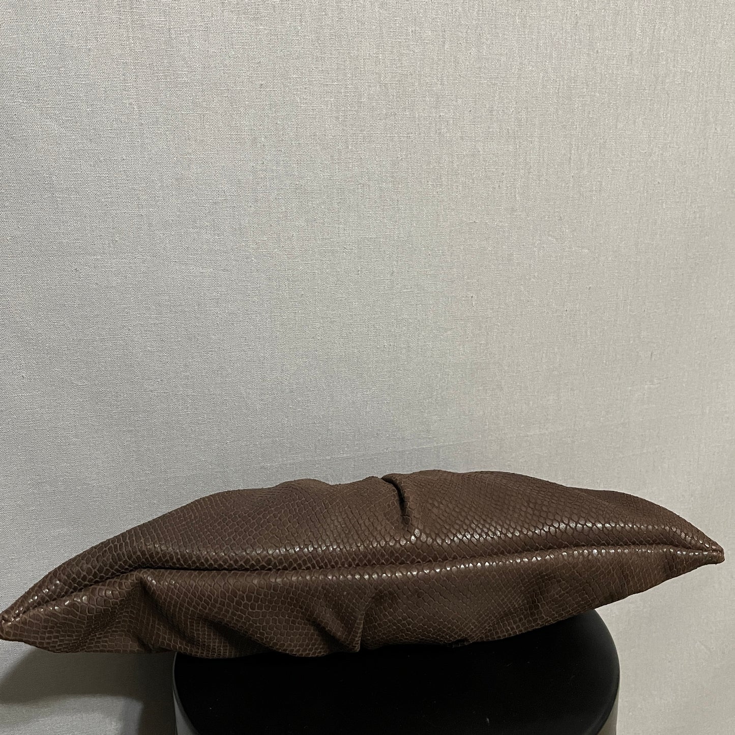 Lauren Merkin Chocolate Leather Clutch Handbag