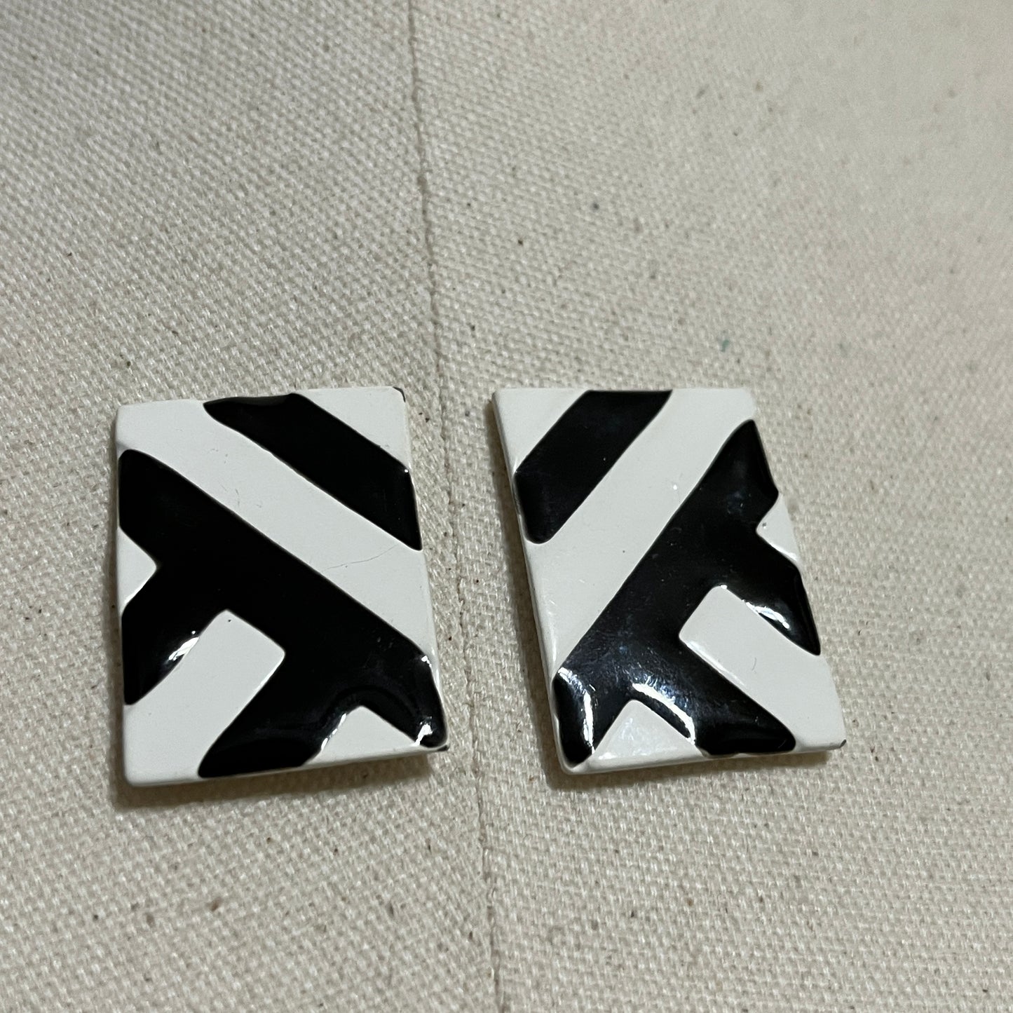 Black and White Geometric Earrings