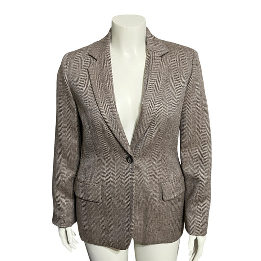 Jones New York Taupe Herringbone Blazer
