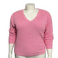 Evelyn & Arthur Pink Marled V Neck Sweater XL