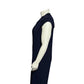 J. McLaughlin Navy Accordion Pleated Flutter Sleeve Midi Dress Sz-Medium