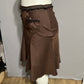 Chic A-Line Godet Stripe Brown & Pink Skirt