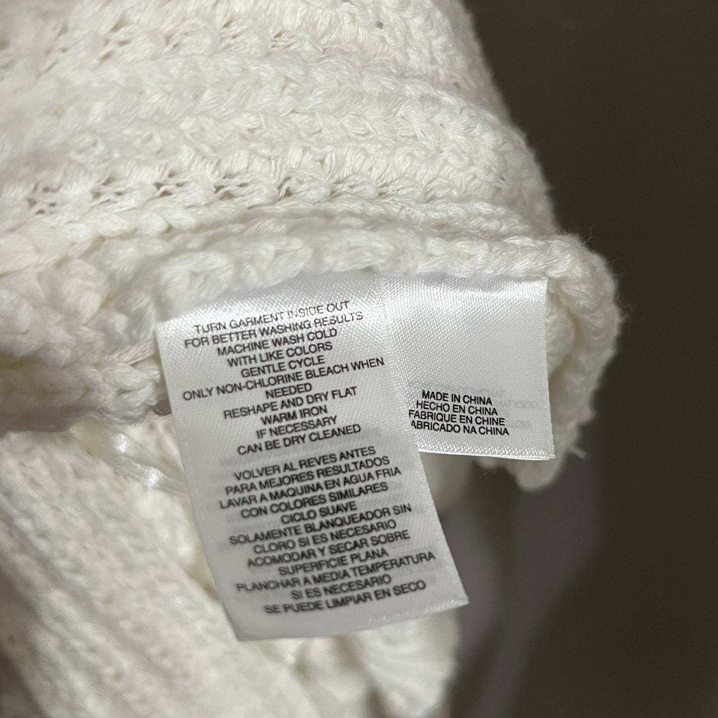 Jones New York Cream Tie Waist Open Cardigan Sweater Sz-Medium