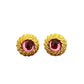 Trifari Gold and Pink Stud Clip On Earrings