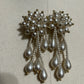 Vintage Pearl Cluster Clip On Earrings