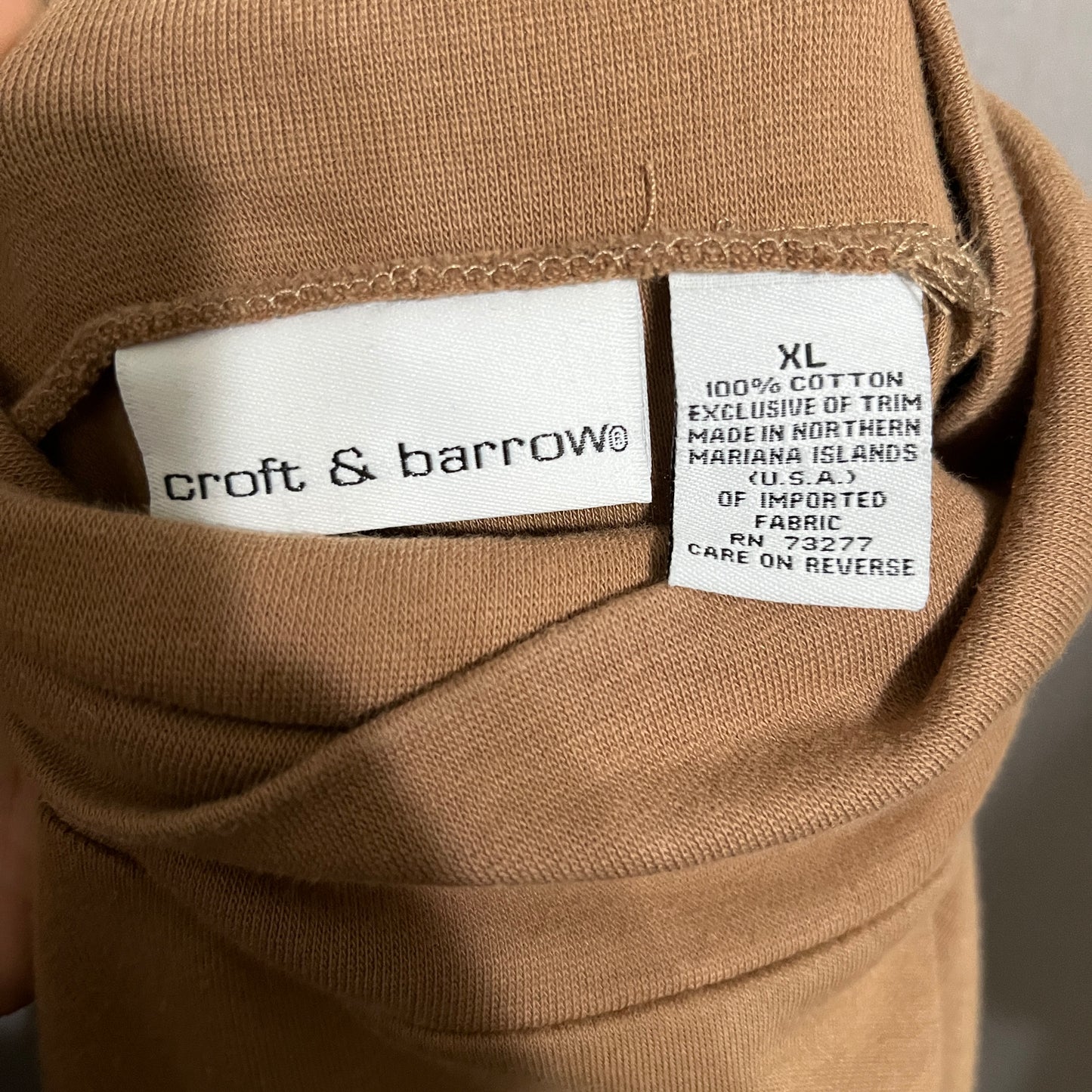 Croft & Barrow Turtleneck Tan Pullover Sz- XL