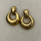 Vintage Gold Brass Hoop Earrings