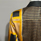 Calvin Klein Geometric Gold & Black Satin Blouse Sz-Small