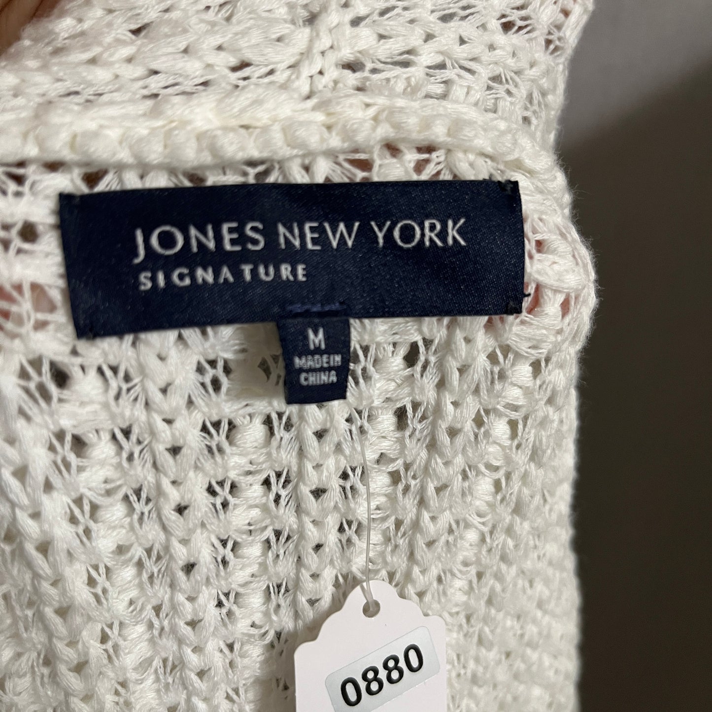 Jones New York Cream Tie Waist Open Cardigan Sweater Sz-Medium