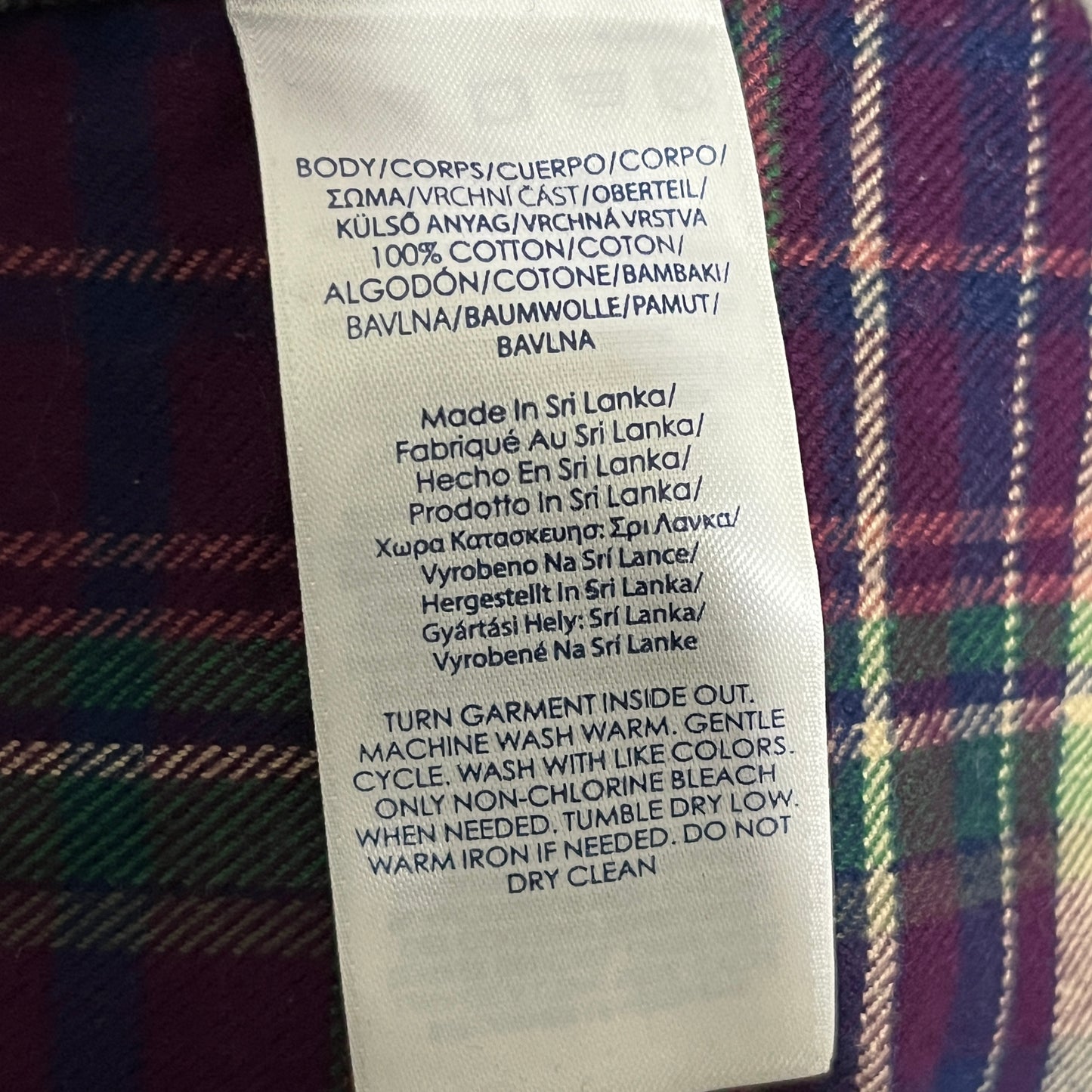 Chaps Purple Plaid Flannel Zip Up Shirt Sz-XL