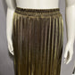 Metallic Pleated Maxi Skirt Sz-Large