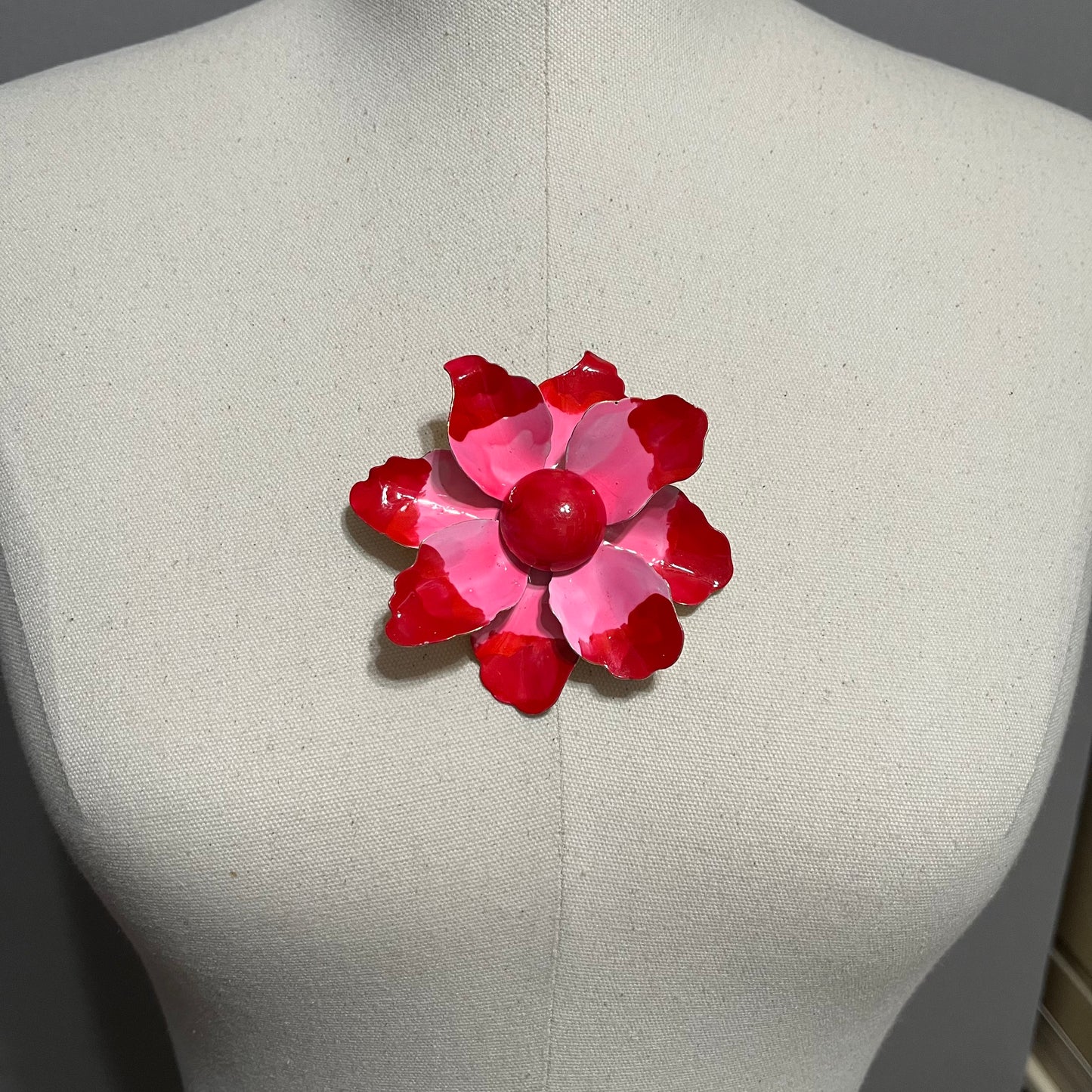 Red | Pink Large Flower Brooch