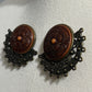 Artsy Brown and Gold Oversized Clip On Earrings