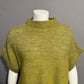 Foil Cozy Mustard Gray Ribbed Mock Neck Sweater Sz-Large
