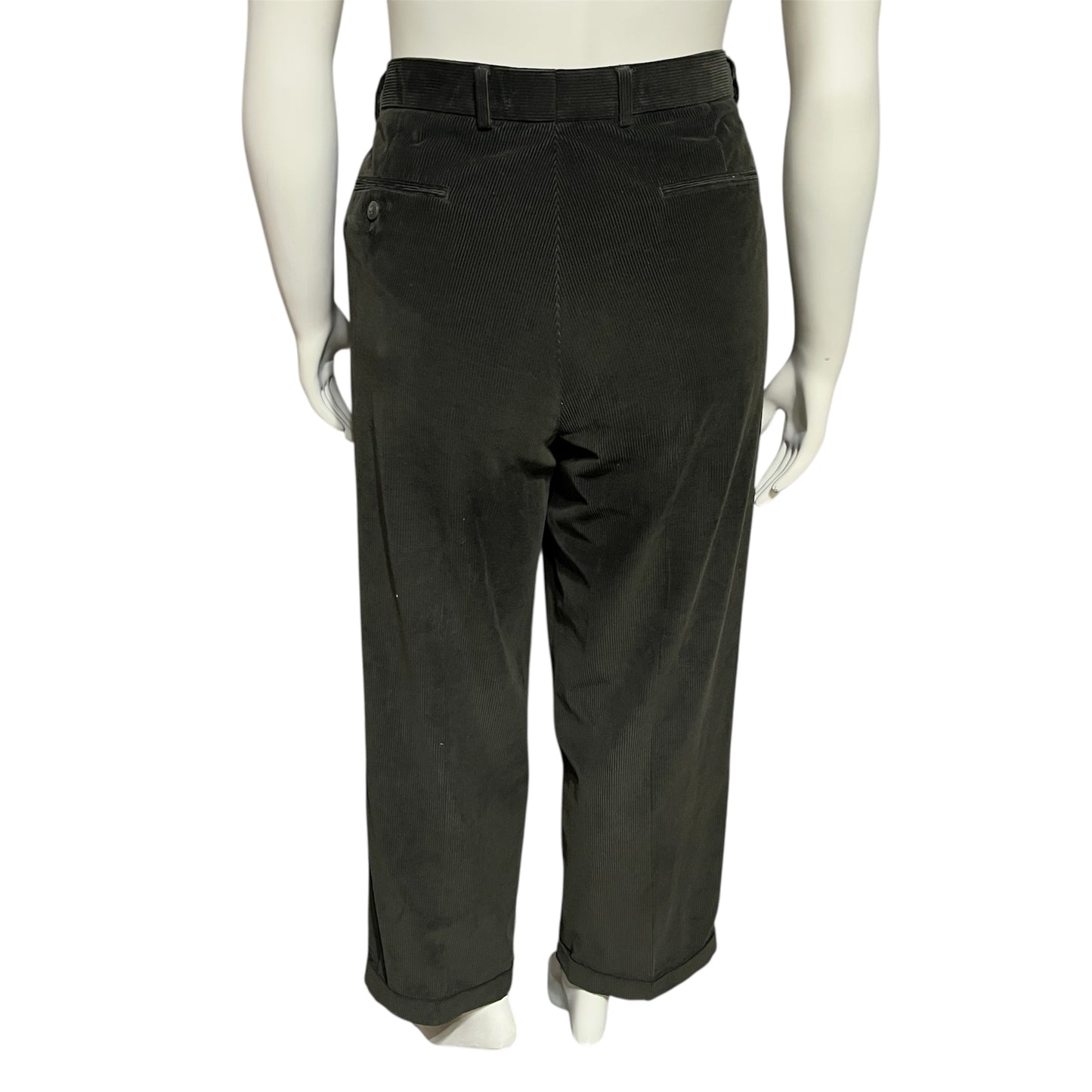 Linea Naturale Cashmere Olive Green Corduroy Pants Unisex Sz-36 or Large