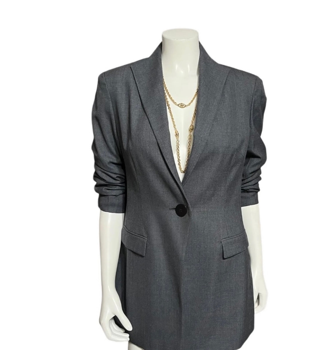 Jones New York Gray 100% Wool Career Blazer Sz-10