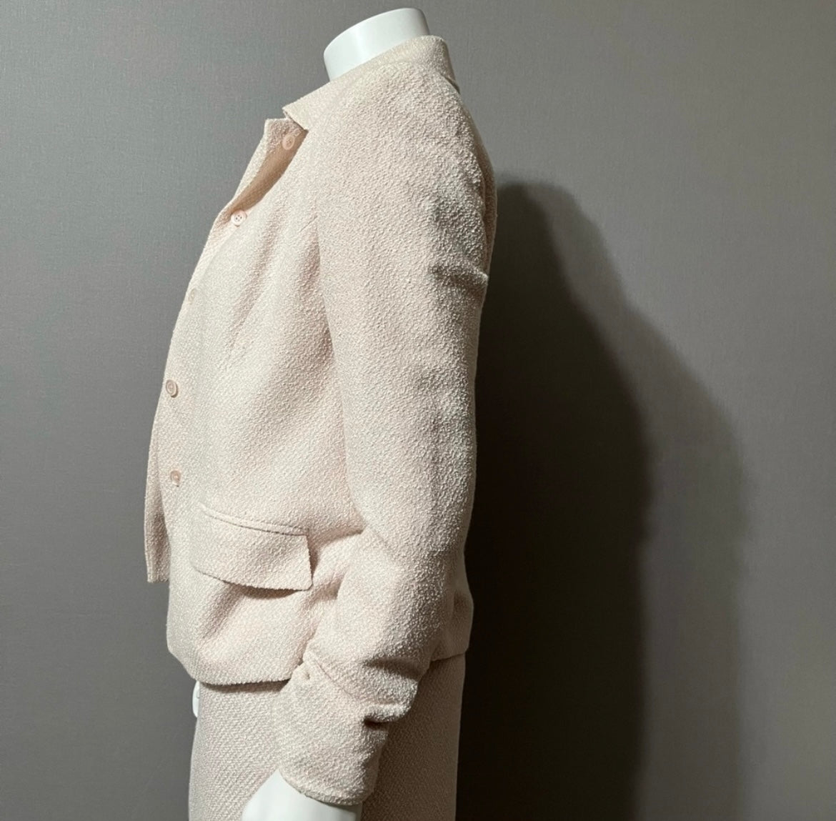 Vintage Rena Rowan Blush Pink Textured 2 Pc Set Sz-8