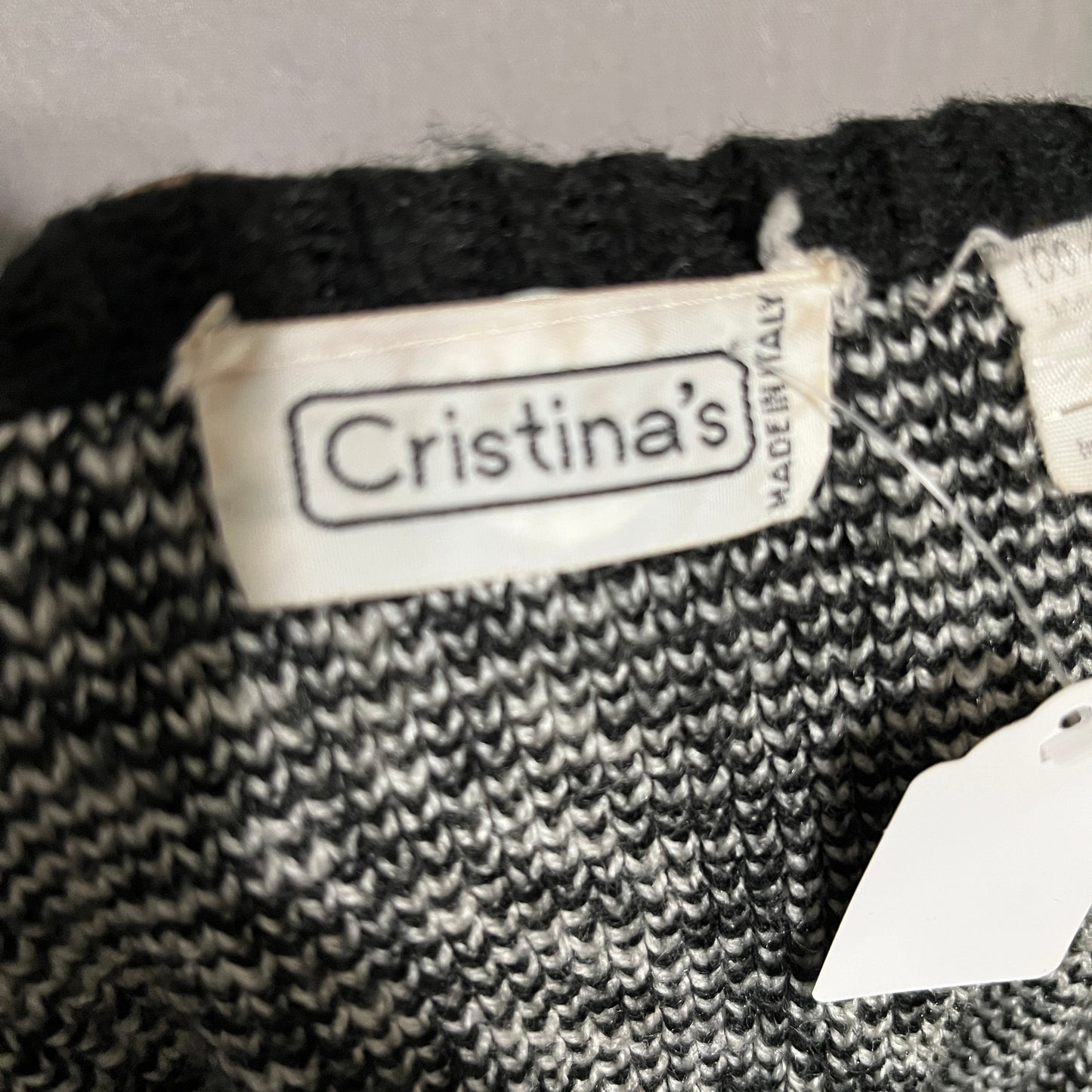 Vintage America Black and White Checkered Sweater