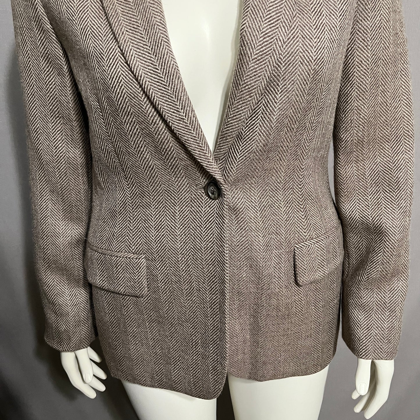 Jones New York Taupe Herringbone Blazer