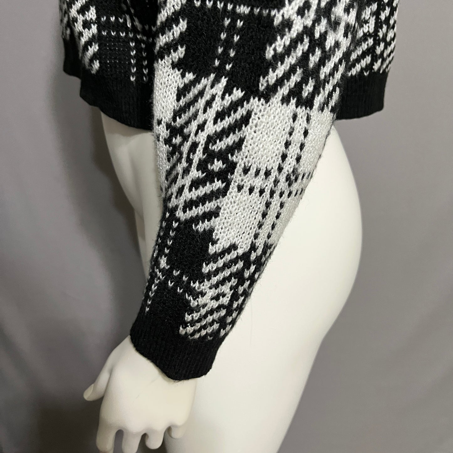 Vintage America Black and White Checkered Sweater