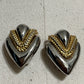 Vintage Silver and Gold Heart Earrings