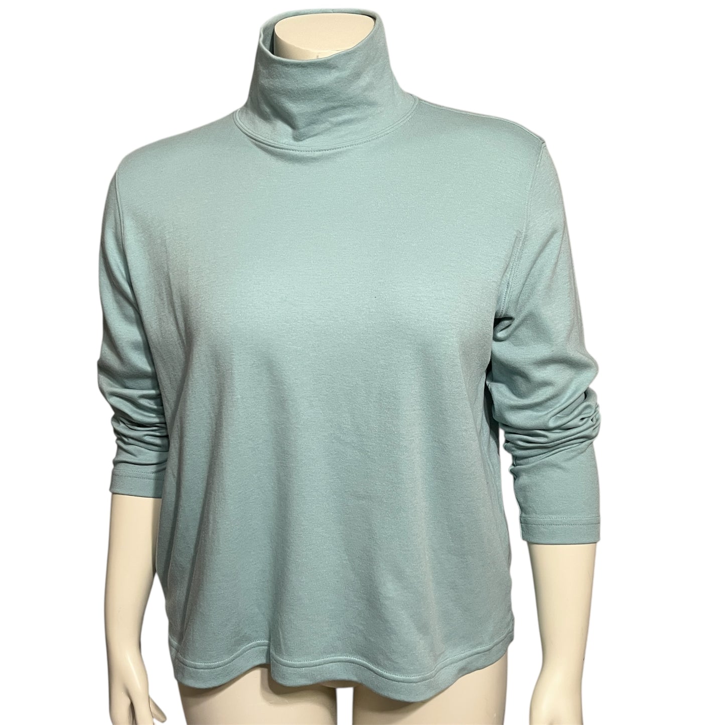 Lands' End Soft Blue Petite 100% Cotton Turtleneck Sz-14/16