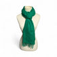 VTG Neiman Marcus 100% Lambswool Kelly Green Fringe Scarf