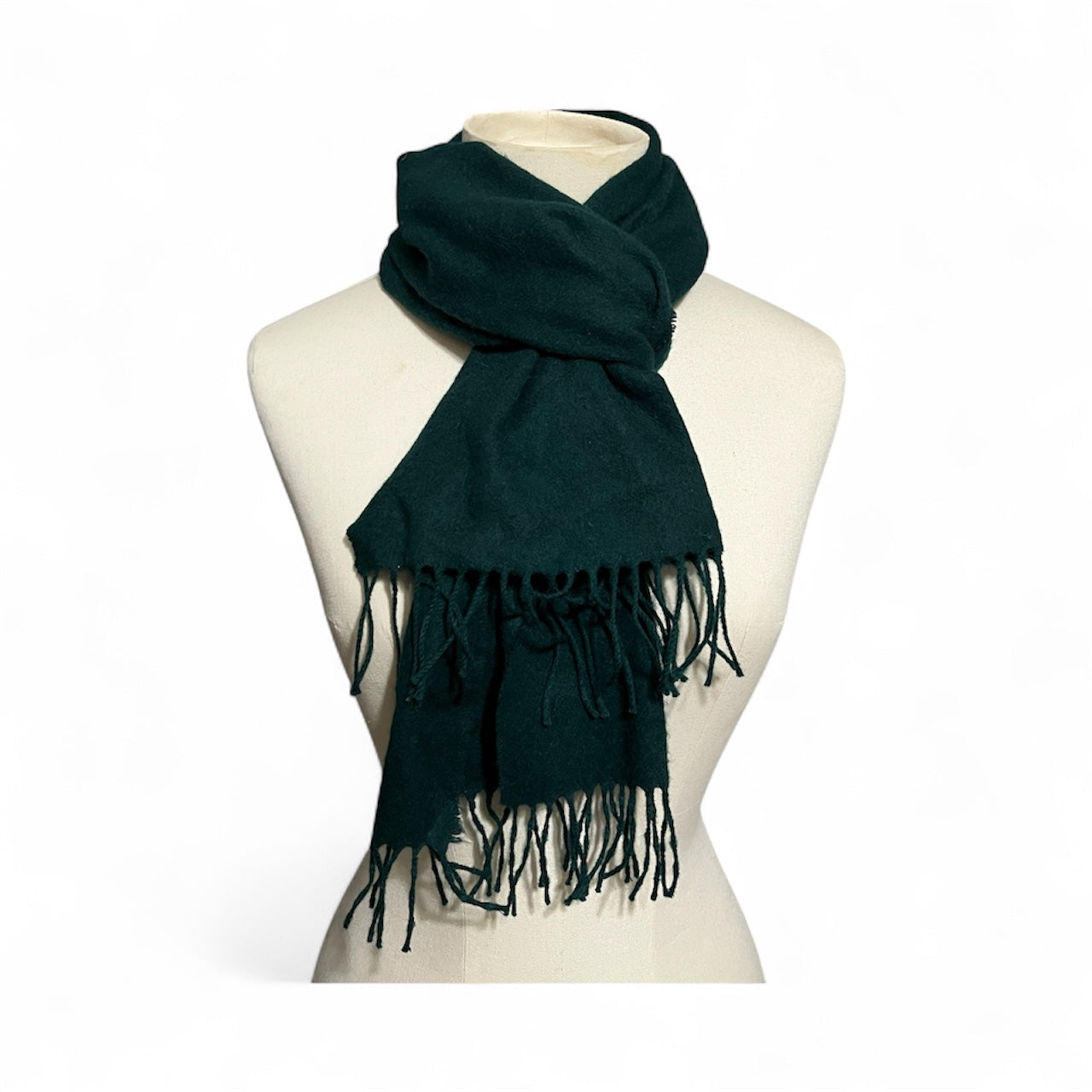 VTG Neiman Marcus 70% Cashmere 30% Wool Green Scarf