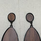 Wooden Brown and Black Drop Earrings