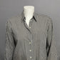 Jones New York Gingham Brown Button Front Top Sz-12