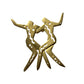 Unique Vintage Gold Dancing Figures Brooch