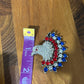 Eagle Patriotic Silver, Red, and Blue Crystal Brooch