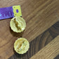 Trifari Gold and Pink Stud Clip On Earrings