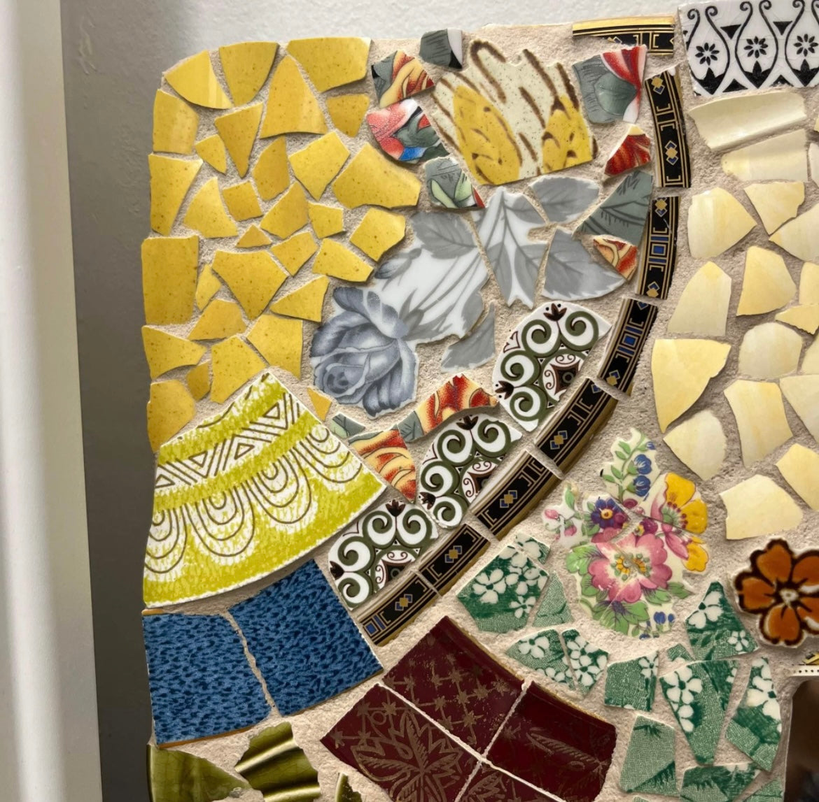 Mosaic Tile Floral RARE Wall Mirror