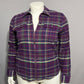 Chaps Purple Plaid Flannel Zip Up Shirt Sz-XL