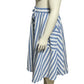Blue and White Striped 100% Cotton Women's Skirt
