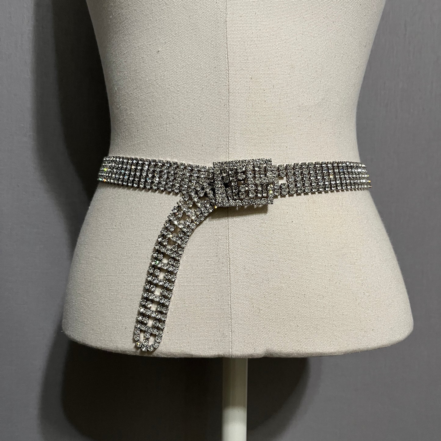 Neiman Marcus Silver Rhinestone Sparkle  Belt Sz-Med/Lg