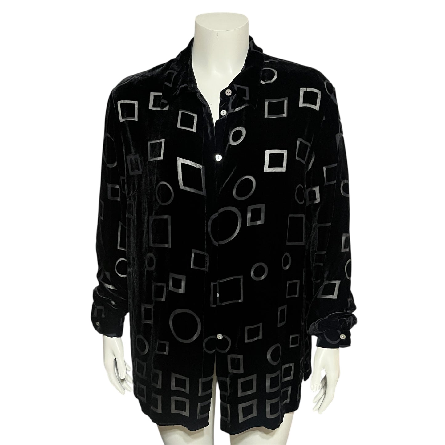 Coldwater Creek Burnout Silk Blend Velour Top XL