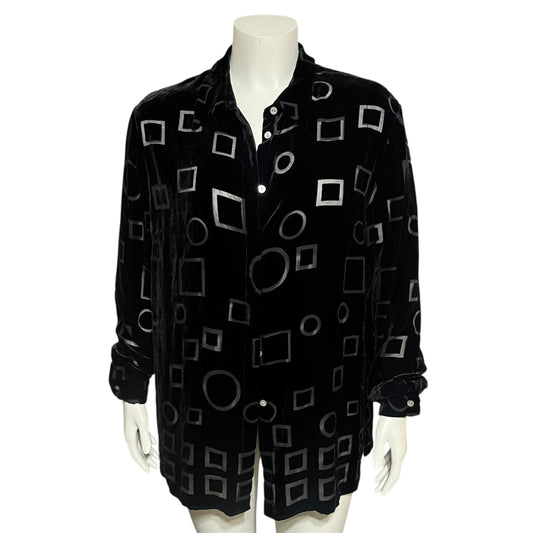 Coldwater Creek Burnout Silk Blend Velour Top XL